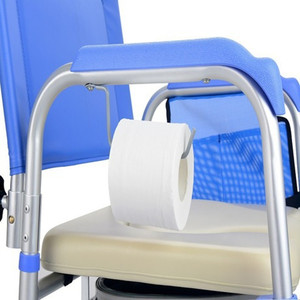 <b>Commode</b> Chair With Toilet Paper Holder <b>Folding</b> Shower Chair For Elderly And Disabled Users - Product Image 1