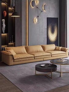 Sofá Chesterfield de lujo moderno italiano, diseño nórdico único, cuero genuino, madera, hogar, Villa, muebles de sala de estar personalizables - Product Image 2