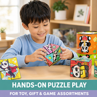 Mini cube magique infini à thème panda, jouet de puzzle transformable avec articulations pliables en ABS