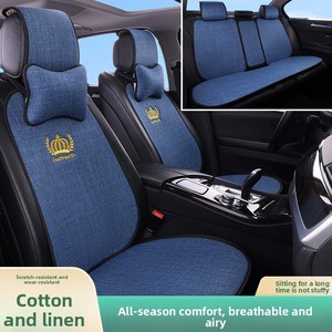 Expédition transfrontalière Amazon TikTok Kuaishou Dropshipping : 24 nouveaux coussins de siège et housses de siège en éponge de chanvre pur pour voiture, toutes saisons, <span class=keywords><strong>OLIVER</strong></span> Fit - Product Image 3