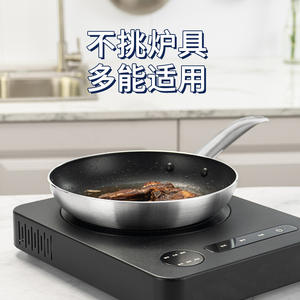 Poêle à frire antiadhésive en alliage d'aluminium à double fond de 24 cm pour cuisinière à induction et à gaz, usage domestique et commercial - Product Image 3