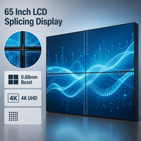 Écran LCD professionnel de 65 pouces avec bordure de 0,88 mm, panneau IPS 4K UHD, luminosité de 700 cd/m², compatible avec les systèmes CMS tiers, vidéo