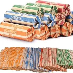 hotting sale Premium Coin Wrappers for All Coins Assorted Flat Coin Rolls Bundle of Quarters Nickels Dimes Pennies