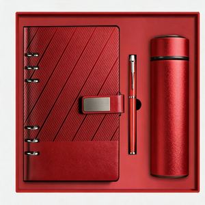 Custom Logo Wholesale Promotional Luxury Business A5 PU Leather Notebook <b>Gift</b> Set with Pen Water Bottle for Official <b>Graduation</b> - Product Image 1