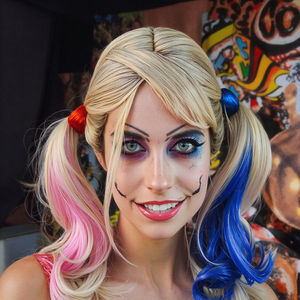 Perruque de fête d'Halloween Task Force Crazy Girl Clown Harley Quinn perruque habille la perruque - Product Image 4