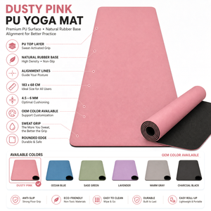 Tapis de sol antidérapant Pure Flex vert sauge, base en fibres de coco premium 5 mm, écologique, PFMT001 Coconut-F - Product Image 3