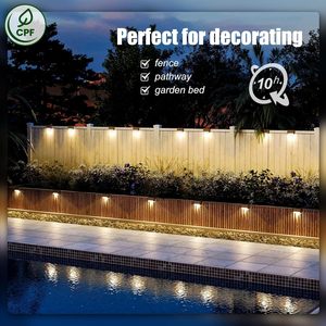 Luces Solares para Terraza, Paquete de 16, Luces LED Impermeables IP33 para Escaleras Exteriores, Vallas, Patios, Caminos, Jardines (Blanco Cálido, ABS) - Product Image 4