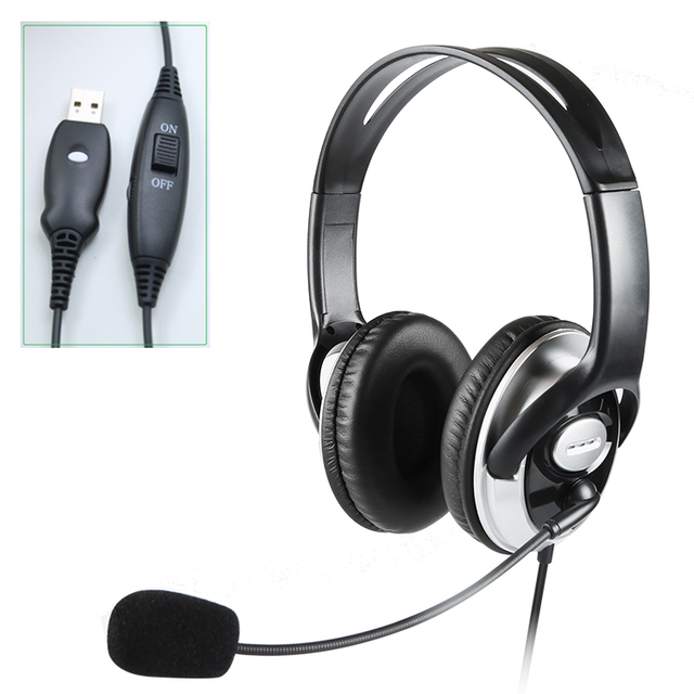 USB 2.1 Gaming Headset with Noise Cancelling Microphone for Computer Gamers Telephone Headset