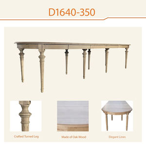 <span class=keywords><strong>Table</strong></span> à manger extensible en chêne massif de style français classique D1646-350 Hoolnn avec extensions, meubles de salle à manger - Product Image 4