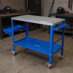 [Marque] Table de travail portable pour soudage 36x18 en acier avec roulettes verrouillables, plateau à outils, capacité de 1200 lb, armoire de rangement industrielle pour outils - Product Image 2