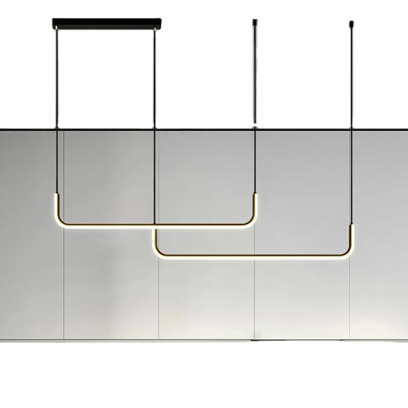 الحديثة للمطبخ غرفة الطعام طاولة الشمال ديكور الأسود بسيطة أدت السقف تصميم نجف يُعلق بالسقف الثريا قلادة Led مصباح
