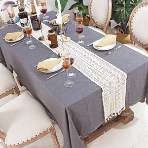 Retrò merletto da tavolo Runner decorazione di nozze Polycotton nappa bordo merletto Runner per doccia nuziale tavolo da pranzo casa Deco - Product Image 4