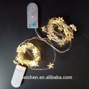 <span class=keywords><strong>Guirlande</strong></span> <span class=keywords><strong>lumineuse</strong></span> LED étoile en cuivre à piles AA pour Noël, lumières féeriques à piles bouton, vente directe usine - Product Image 1