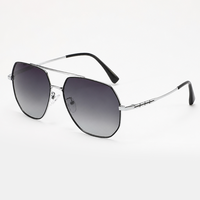 Lunettes de soleil carrées unisexes, monture en métal à double pont, verres UV400, protection UV longue durée, lunettes de soleil tendance, OEM