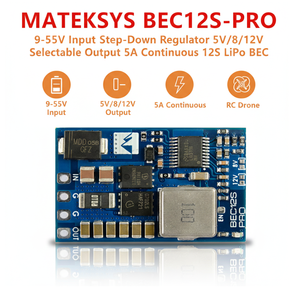 ตัวควบคุมแรงดันไฟฟ้า Original <span class=keywords><strong>Mateksys</strong></span> BEC12S-PRO 5V 9V 12V Vx ปรับได้แบบ Step-down Buck Converter 3-12S LiPo สำหรับ RC FPV Drone - Product Image 1