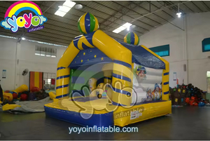 Château gonflable Aladdin 15x15, thème tapis magique, jaune, PVC de qualité commerciale, location pour fêtes d'enfants - Product Image 4