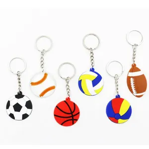 Großhandel billig weichen PVC Gummi Basketball Fußball Volleyball Baseball BALL Schlüssel bund für Ball liebhaber