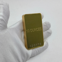 Lingote de Oro Sólido de 10 Onzas, Recuerdo Artesanal de Metal, Personalizado 2026, Suiza, Cobre, Rectangular, Colección de Lingotes