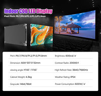 Écran LED COB intérieur 4K à raccordement sans soudure UHLED P1.56 P1.25, mur vidéo micro LED, écran LED COB pour mur fixe intérieur