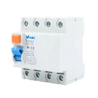 Disjoncteur différentiel électromécanique VINAC Mini 1P+N RCCB RCD domestique 6A-63A 30mA Protection contre les courants résiduels CE Plastique 10kA