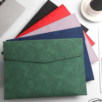 Portadocumentos de Negocios de Cuero PU A4 con Logotipo Personalizado, Organizador de Archivos con Gran Capacidad, Maletín Impermeable con Botón
