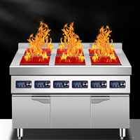 Table de cuisson industrielle en acier inoxydable à 6 brûleurs, cuisinière à induction électrique commerciale, cuisinières