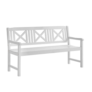 3-Seater White Outdoor Wooden <b>Bench</b> for <b>Entry</b> Patio Park Use Manufactured by Shanghai Detail High Quality Workbench Furniture - Product Image 1