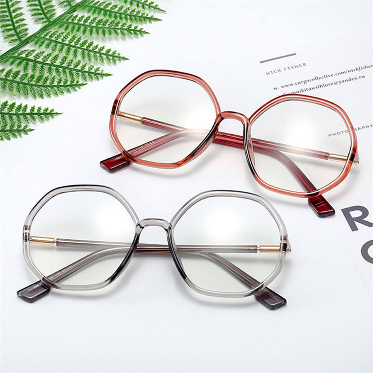 Gafas con personalidad para hombre y mujer, lentes transparentes  hexagonales, moda coreana, marco completo, novedad de 2020