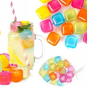 Cubitos de Hielo Reutilizables de 2.5 cm, Cubos de Hielo Cuadrados de Plástico Coloridos, Cubitos de Hielo Reutilizables para Bebidas - Product Image 5