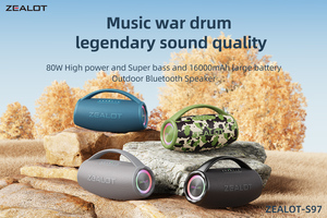 Altavoz portátil profesional S972 de 80W de alta potencia para exteriores con batería masiva de 16000mAh y efectos de luz RGB para fiestas - Product Image 2