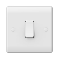 Interruptor de Pared Blanco de 1 Canal y 2 Vías, 20A, IP20, Estándar Británico, Material de PC, Fácil Instalación para Uso Doméstico y Hotelero, 110V/250V