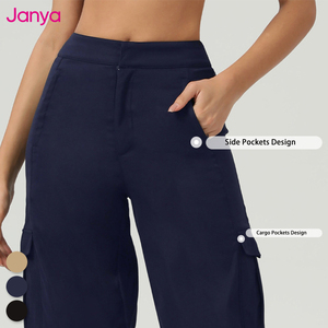 Janya <span class=keywords><strong>pantaloni</strong></span> <span class=keywords><strong>neri</strong></span> <span class=keywords><strong>Cargo</strong></span> a gamba dritta <span class=keywords><strong>pantaloni</strong></span> della tuta sportivi elasticizzati piatti per allenamento di danza <span class=keywords><strong>pantaloni</strong></span> della tuta larghi - Product Image 5