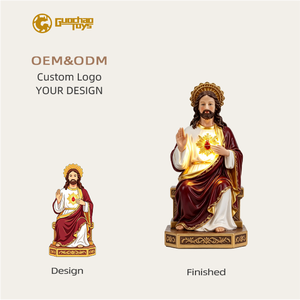 Figura Católica de Resina Personalizada OEM Profesional del Sagrado Corazón de Jesús para Altar de Iglesia, Venta al por Mayor GC039, Diseño de Logotipo Personalizado - Product Image 1