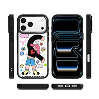 Coque de téléphone AG Feeling Black Edge avec motif Gilding Hi Girl pour iPhone 17, 17 Pro Max, 16 Pro, 15, 15 Pro Max – Coque magnétique