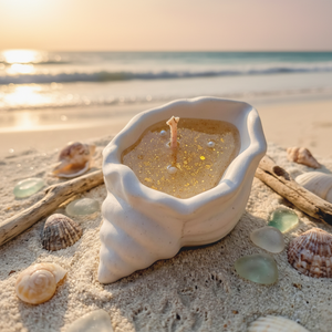 Bougie décorative en forme de coquille dorée de luxe, parfumée, pour la décoration de la maison, cadeau festif, fournisseur en gros - Product Image 1