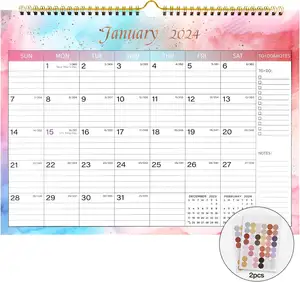 Calendar 2024-12 Monthly Wall Calendar 2024 from Jan 2024 to Dec 2024, 14.8 x 11.5 Inches.Thick Paper with Julian Dates