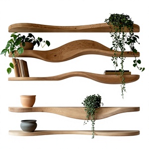 Luxury Wooden Wall Mounted Floating <b>Shelf</b> Double Tier Modern Sustainable Storage <b>Rack</b> for Living Room Home Use - Product Image 6