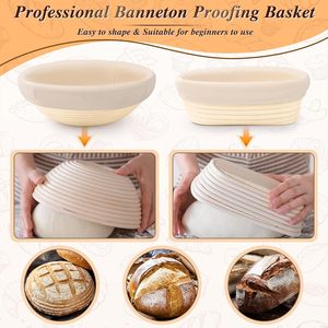 Pro cestini di fermentazione del pane a lievitazione naturale <span class=keywords><strong>con</strong></span> coperchi Set di banchetti a prova di massa per uso di prodotti da forno e ristoranti - Product Image 4