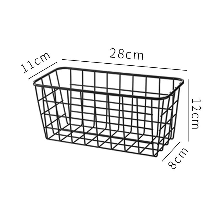 Metal Iron Wire Laundry Fruit Vegetable Storage Stackable Basket With Handle
