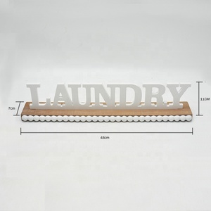 Luckywind New Arrived <strong>Laundry</strong> Table <strong>Sign</strong> Standing Decorations Vintage Wooden Letters Decor With Wood Bead Base for Home - Product Image 4
