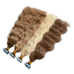 2024荣誉新沙龙优质头发延伸超双拉带头发全角质层对齐卷曲人发延伸 - Product Image 2