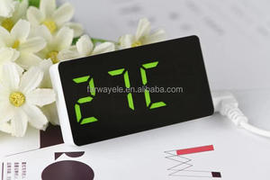 Màn hình lớn <span class=keywords><strong>LED</strong></span> gương xe đồng hồ, Mini kỹ thuật số đi du lịch đồng hồ với nhiệt độ - Product Image 3