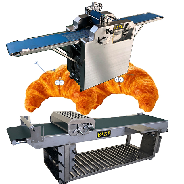 Сдвоенное тесто для Круассанов с оборудованием для резки и прокатки