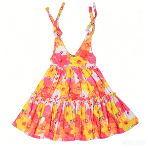 Vestido para Bebé y Niña Pequeña, Modelo CD3-6 Halter Twirl, Estilo Inglés Otoñal, Línea A, Impresión Personalizada, 95% Algodón, OEM/ODM, 3-7 Días - Product Image 5