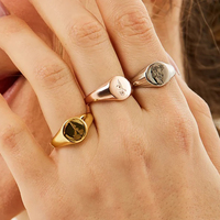 Bague fleur de naissance en argent Sterling 925 motif personnalisé fleur chevalière bijoux cadeau d'anniversaire