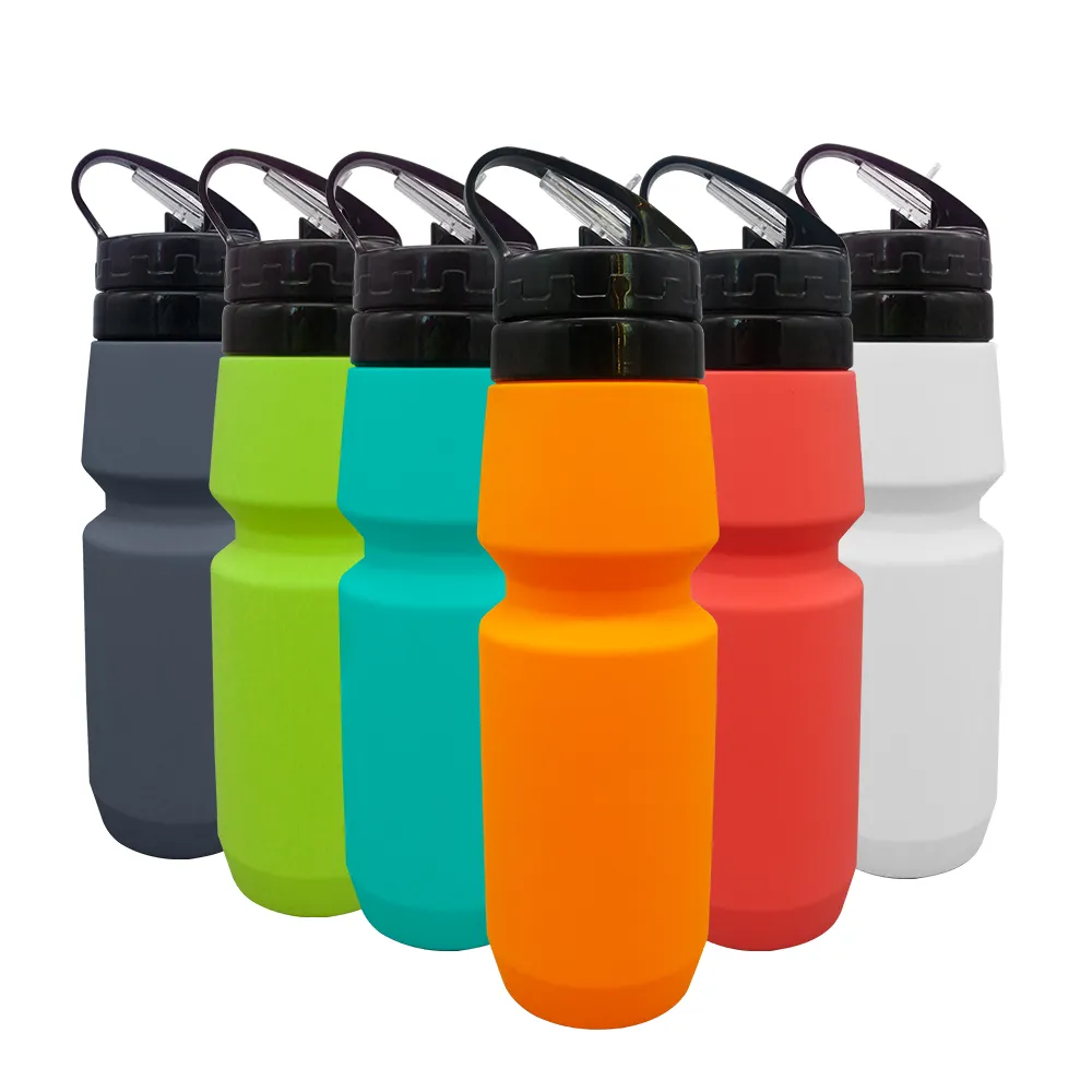 Siliconen Sport Groothandel Bpa Gratis Inklapbare Flessen Drinken Flexibele Opvouwbare Promotionele Recyclebaar 500Ml Water Fles