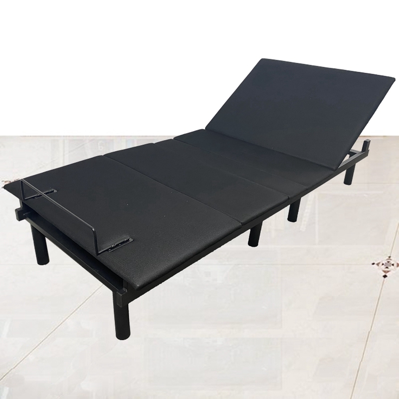 Stable Quality Black Frame Modern Steel Design Adjustable Bed Base with wood board
