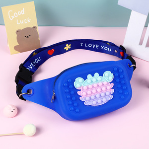 2022 Hot Silicones <b>Popping</b> Waist Bag Kids Fidgets Stress Relief Waterproof Fanny Pack Waist Bag Toy - Product Image 1