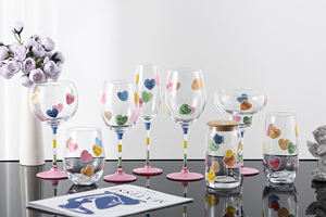 Sang Trọng Pha Lê Thủy Tinh Tùy Chỉnh Rõ Ràng Màu Thủy Tinh Borosilicate Bong Bóng Cổ Điển Rượu Vang Đỏ Hoàng Gia Cô Gái Của Phong Cách Tình Yêu Sticker Cốc - Product Image 4