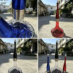 Modern Glass <b>Hookah</b> Set Aluminum Hose Smoking <b>Pipe</b> 67 cm Portable Water <b>Pipe</b> for Lounge and Retail - Product Image 2